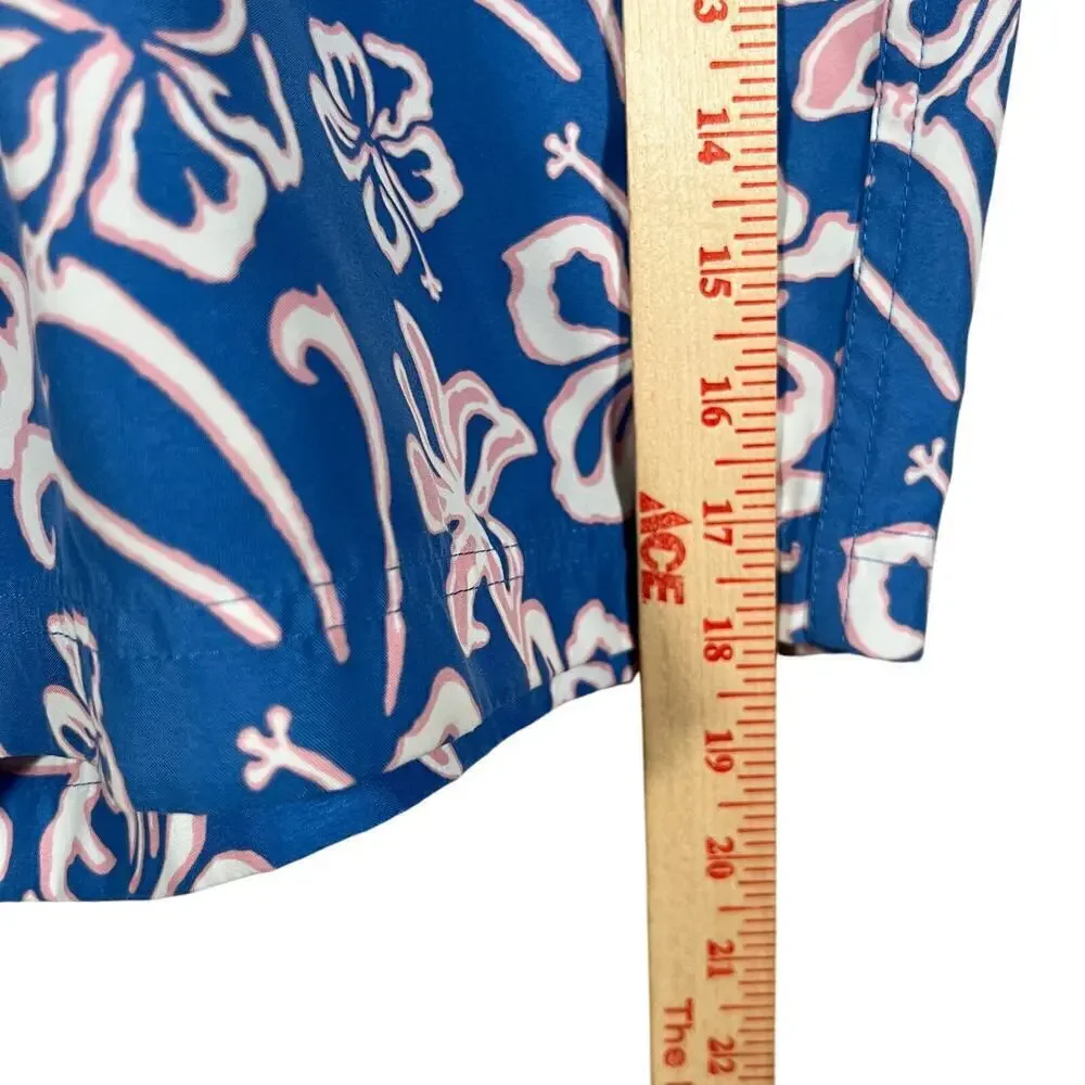 Brooks Brothers Hawaiian Swim Trunks Size Medium 6.5” Inseam Floral Blue Pink